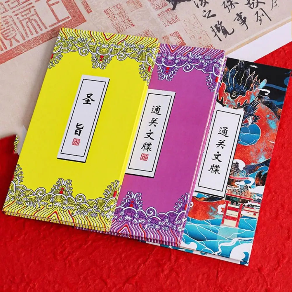 Collect Postmarks Folding Organ Notepad Blank Inner Page Chinese Style Retro Court Notebook Traveler Stationery Writing Paper Peaceful Pleasures Health and Wellness