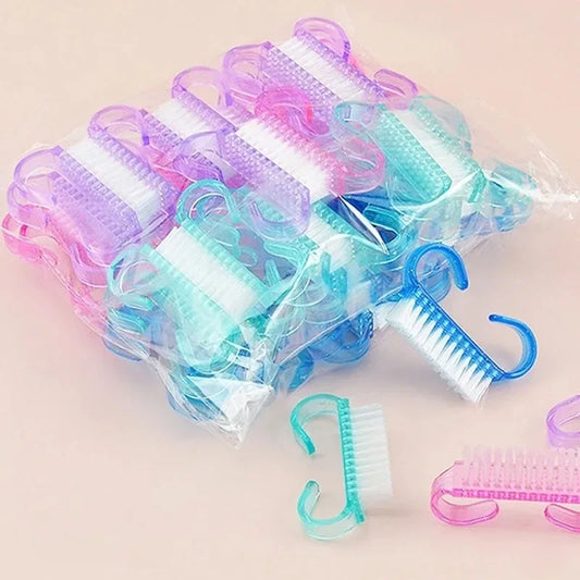 10-Piece Nail Cleaning Brush Set | Mixed Color Manicure Tools Nail Cleaning Brush Peaceful Pleasures Health and Wellness