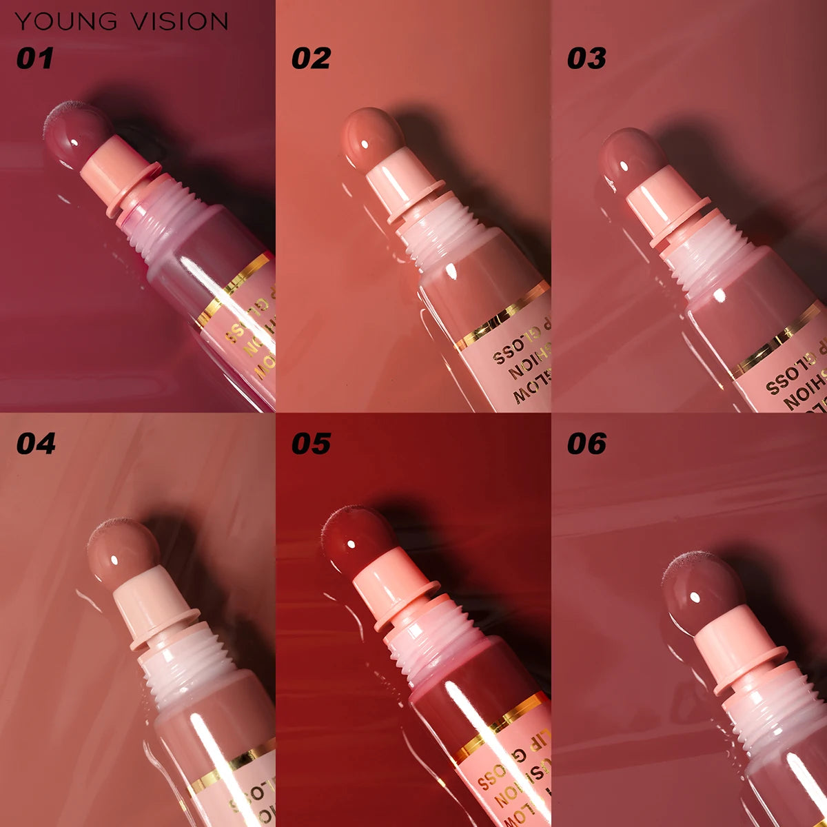 Lush Glow Cushion Lip Gloss – 6 Colors | Moisturizing Lip Glaze