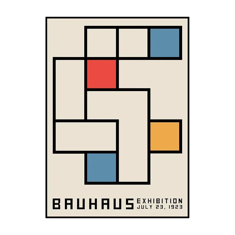 Bauhaus Exhibition Poster Minimalist Vintage Canvas Wall Art