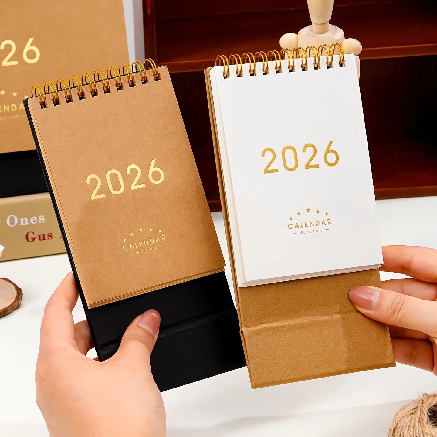 2025-2026 Vintage Desk Calendar | Bilingual Monthly Planner