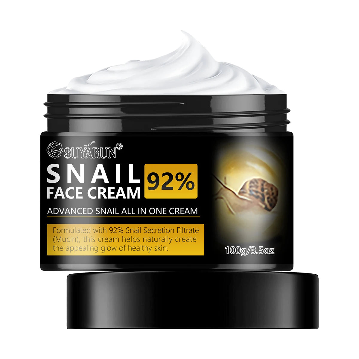 SUYARUN Snail Moisturizing Cream - 24H Hydrating, Anti-Aging Face Cream, Repairing & Brightening Skincare for Dry Sensitive Skin Peaceful Pleasures Health and Wellness 100g