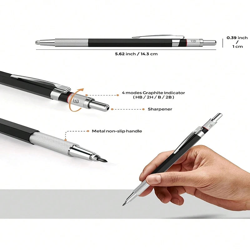 Bview Art Mechanical Pencil Artist Carpenter Drafting Pencils with12