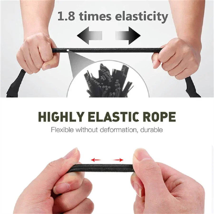 8mm Elastic Bungee Cords with Red Hooks | 30–210cm