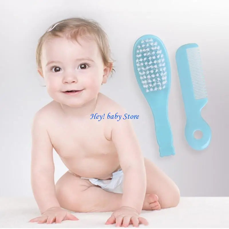 Baby Hair Brush & Comb Set – Cradle Cap Scalp Massage Newborn