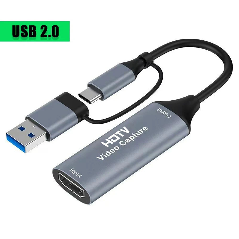4K hdmi Video Capture Card USB 3.0 Type-C 1080P Game Capture Card for Live Streaming PS4 Xbox Switch OBS Recording Peaceful Pleasures Health and Wellness Grey