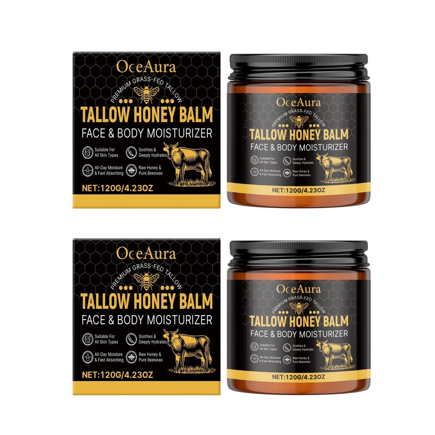 Tallow Honey Balm – Hydrating Brightening Firming Body Cream
