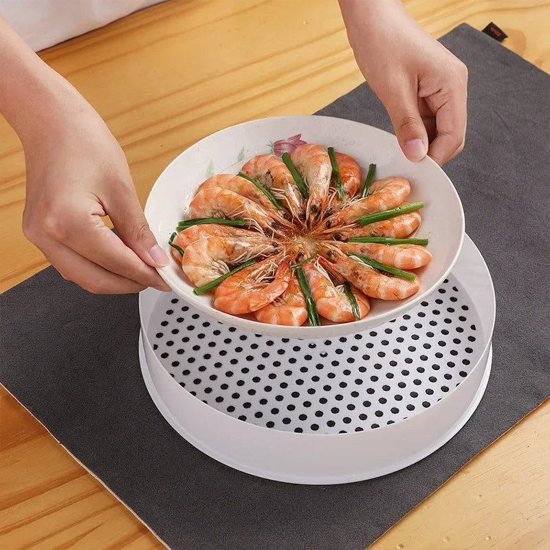 Double Plastic Steamer Microwave Oven Circular Covered Steamer Stackable Rice Cooker Steamer Grille Kitchen Cooking Accessories Peaceful Pleasures Health and Wellness
