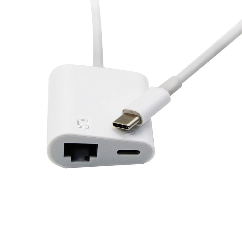 Type C OTG Ethernet Adapter USB C To RJ45 Ethernet LAN Wired Network Converter 100Mbs for Type C Mobile Phone Tablet Peaceful Pleasures Health and Wellness Default Title