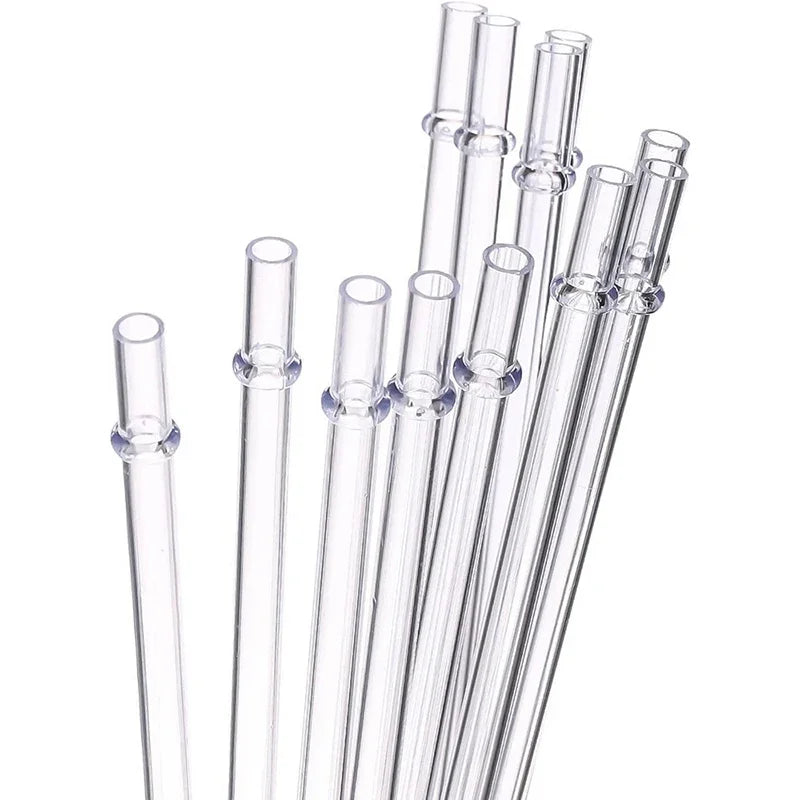 10 Pcs White Glitter Plastic Straw 9 Inches Long Reusable Hard Drinking Straws For Tumbler Mug Cup Bottle Peaceful Pleasures Health and Wellness