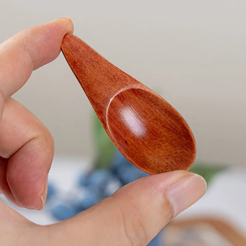 New Wood Creative Tea Spoons Short Handled Condiment Scoops Flatware Coffee Tea Small Sugar Spoons Coffee Spoons Kitchen Gadgets Peaceful Pleasures Health and Wellness