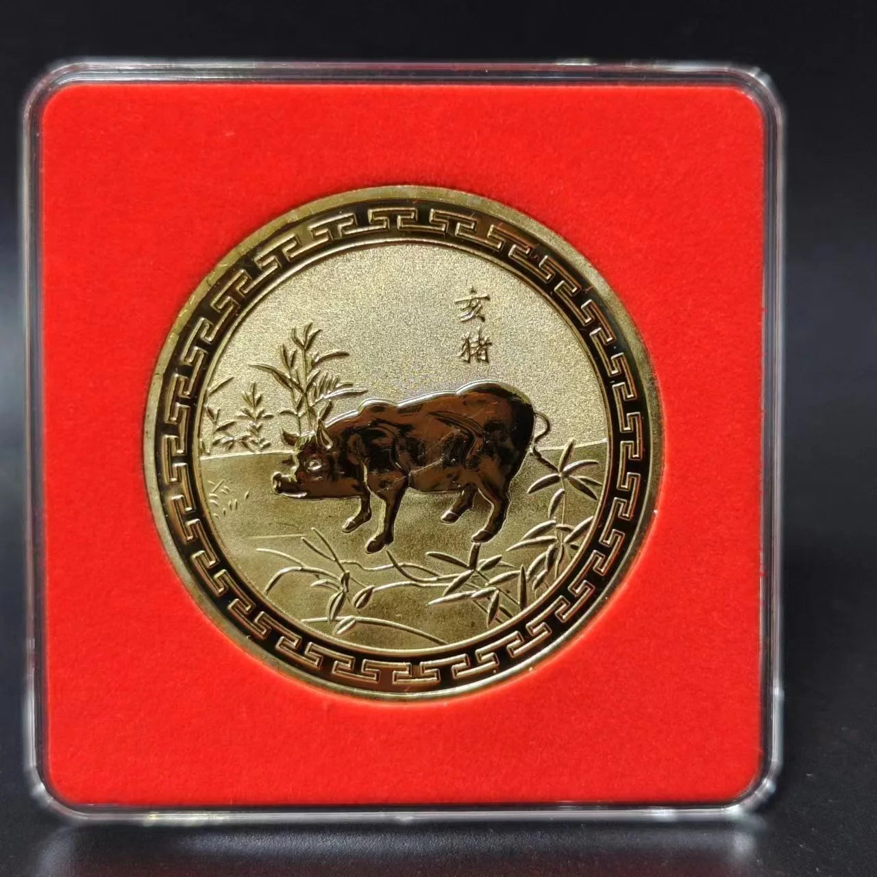 Twelve Zodiac Commemorative Medals Golden Coins Dragon Tiger Rabbit Pig Dog Chicken Monkey Sheep Snake Horse Gifts Peaceful Pleasures Health and Wellness Pig package3