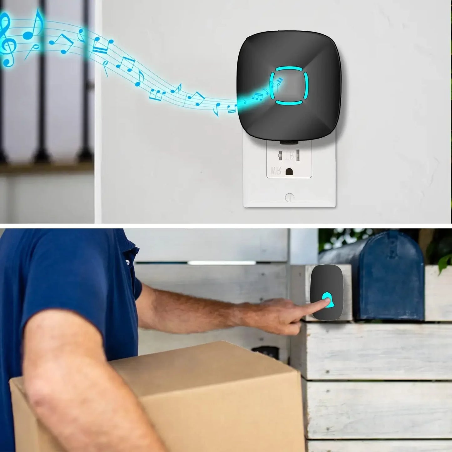Waterproof Wireless Doorbell Kit with 36 Chimes, Adjustable Volume, 1000ft Range, LED Flash for Home Use Peaceful Pleasures Health and Wellness
