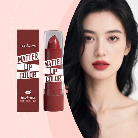 Zephoco Brick Red Moisturizing Lipstick | Non-Transfer, Hydrating