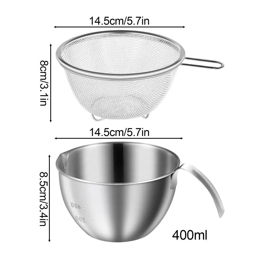 Salad Bowl With Strainer Stainless Steel Mixing Baskets With Handle 400ml Washing Bowls With Colander For Kitchen Home Apartment Peaceful Pleasures Health and Wellness China Mainland Silver