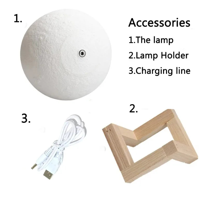 Moon Planet Night Light – Rechargeable Atmosphere Desk Lamp
