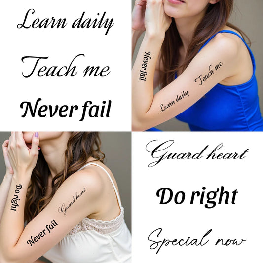 42pcs Waterproof Temporary Tattoo Stickers – Positive Quotes Temporary Tattoo Stickers Oasis Select
