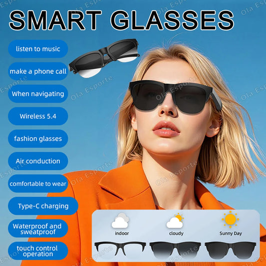 Bluetooth 5.3 Smart Audio Sunglasses – UV & Hands-Free Calls Smart Audio Sunglasses Peaceful Pleasures Health and Wellness