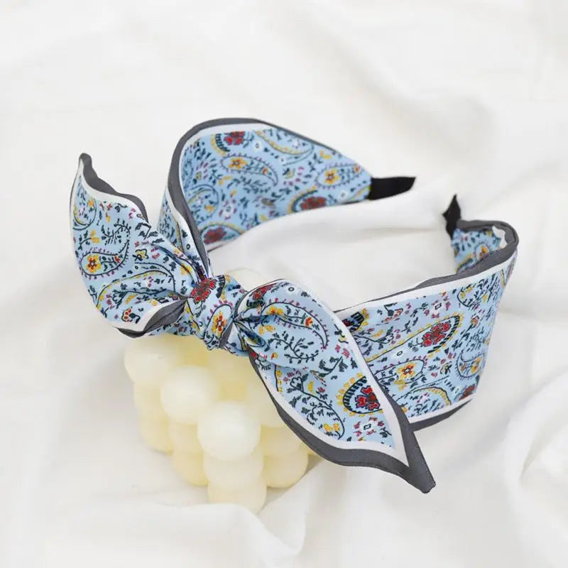Floral Paisley Bohemian Rabbit Ear Headband | Stretchy