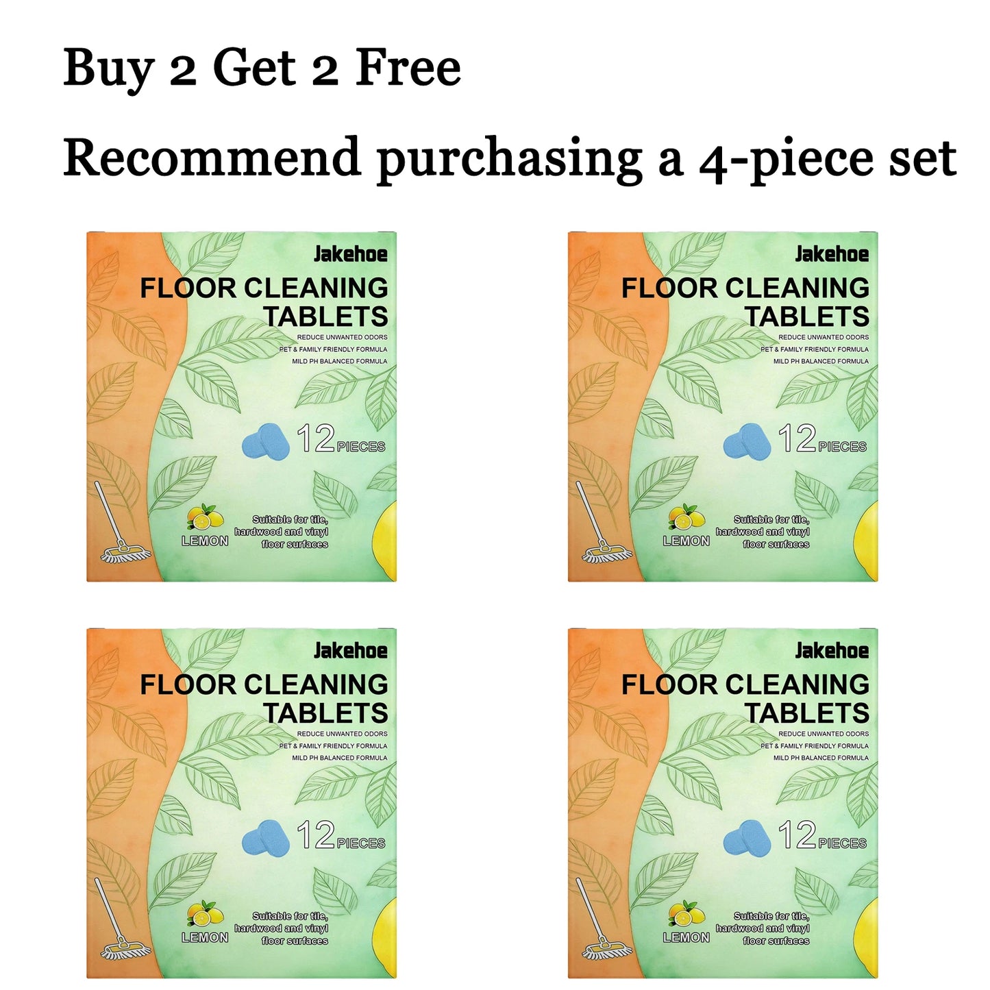 12-Pack Floor Cleaning Tablets – Wood, Tile & Marble Cleaner