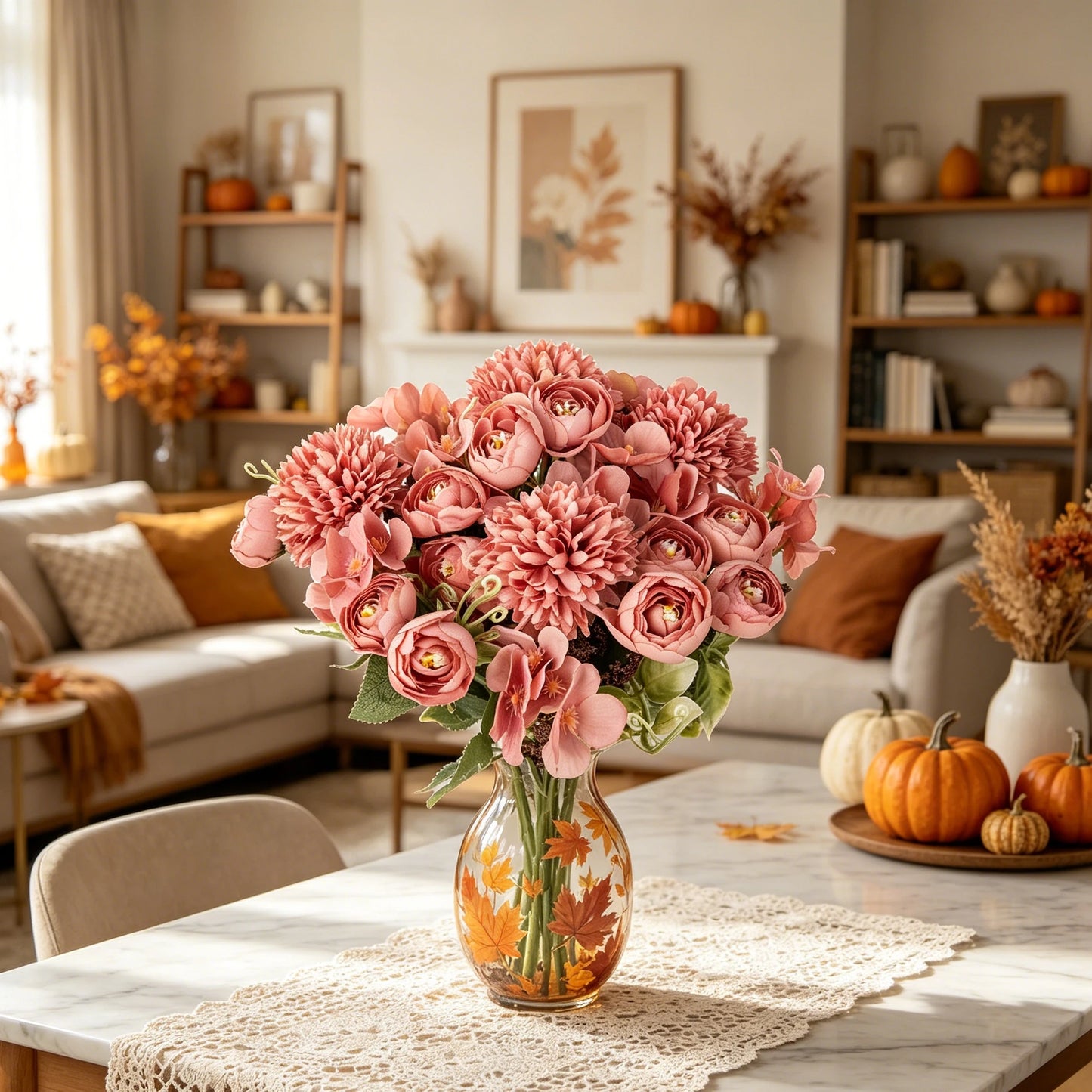 Silk Artificial Rose & Hydrangea Bouquet | Wedding Home Decor