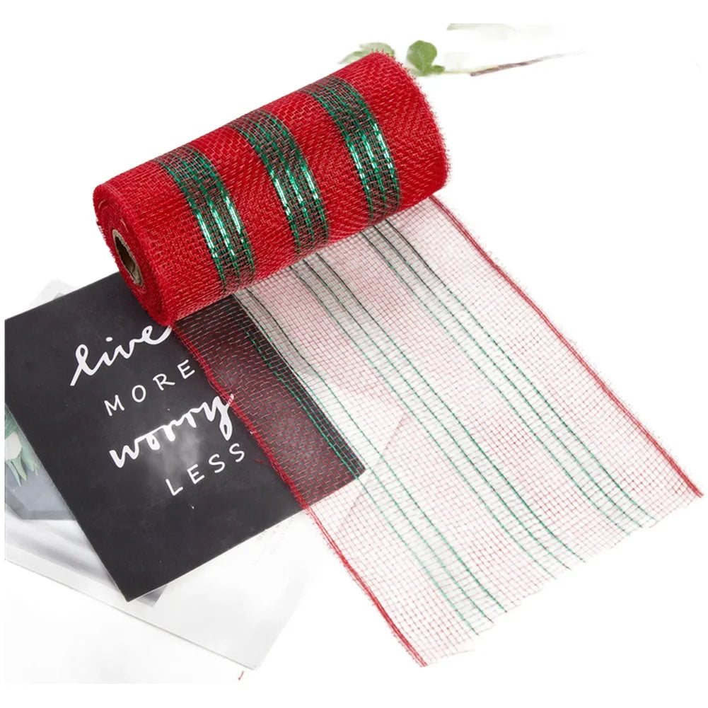 10 Yard PP Mesh Ribbon Roll Christmas Garland Material Holiday