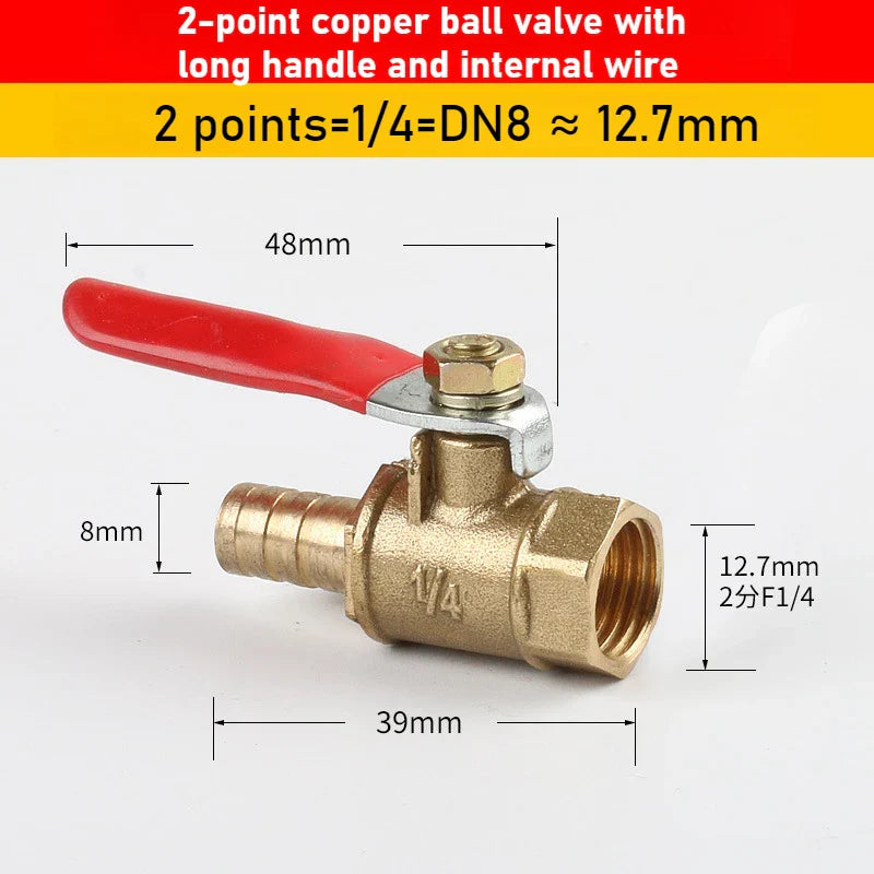 Brass Ball Valve Hose Adapter 1/4" Quick Connector | Garden Irrigation