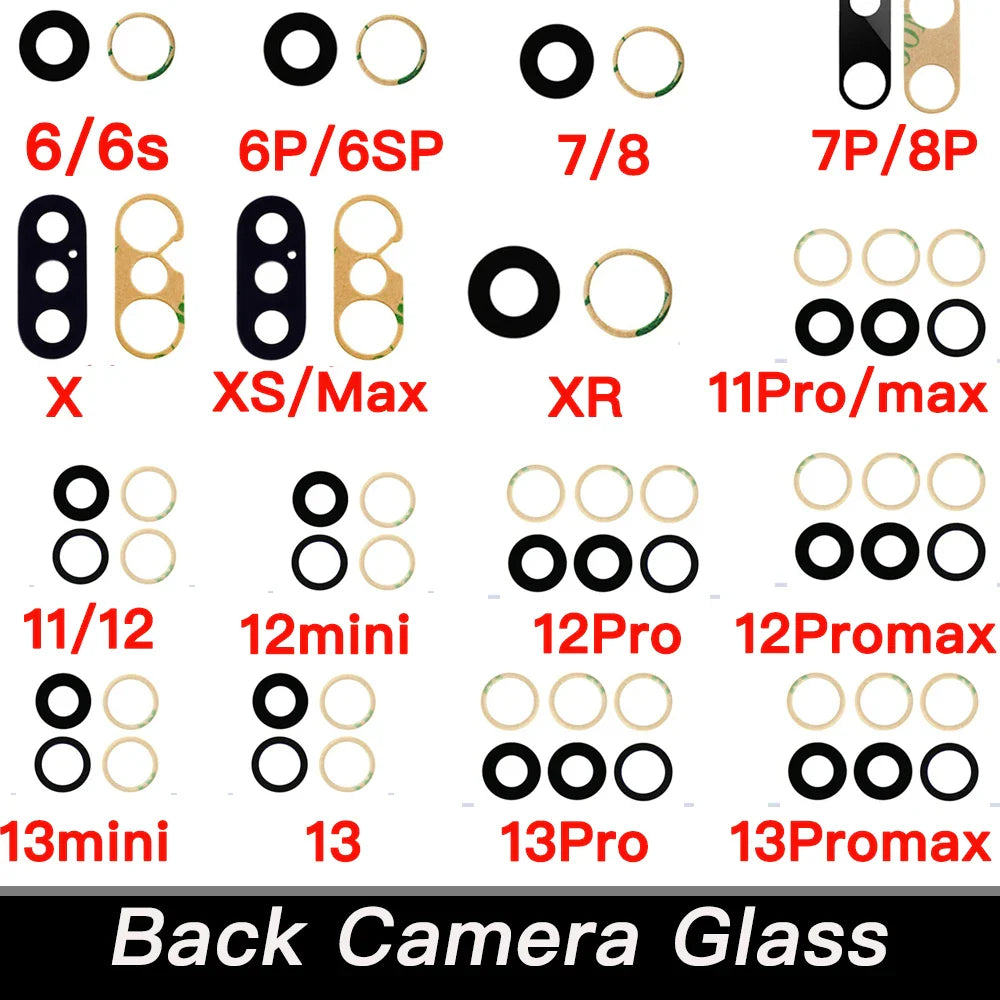 iPhone Back Camera Glass Lens Replacement + 3M Sticker & Tools