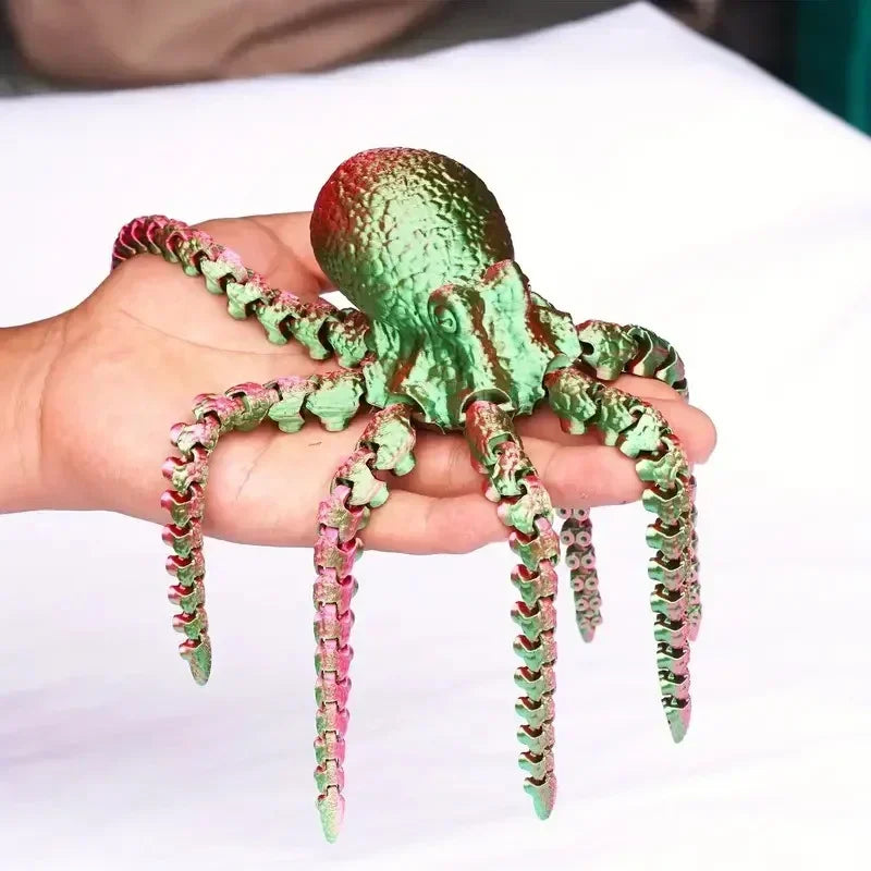 New 19CM 3D Printed Octopus Figurine with Flexible Joints For Home Office Desk Decor Ocean Animal Table Ornament Ideal Gift Toy Peaceful Pleasures Health and Wellness