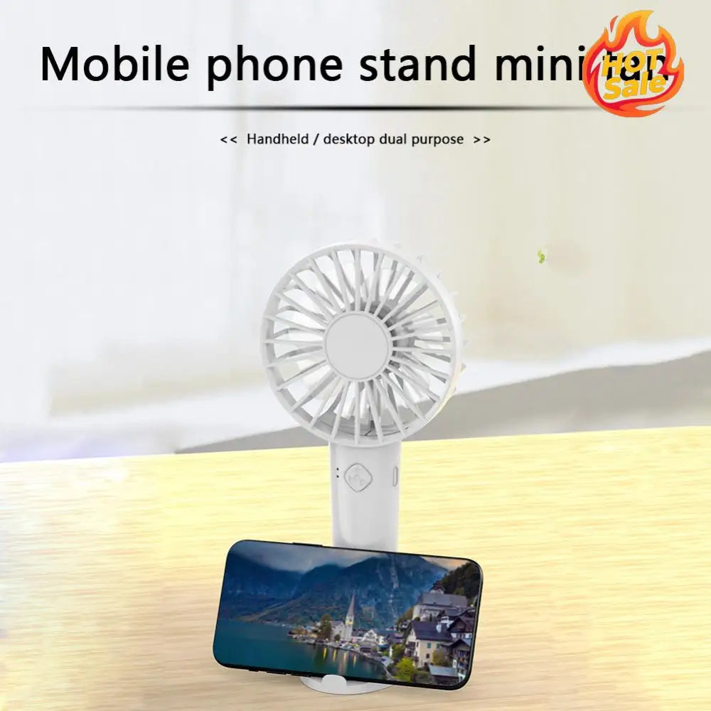 3-Speed Mini Portable Handheld Fan with Phone Stand
