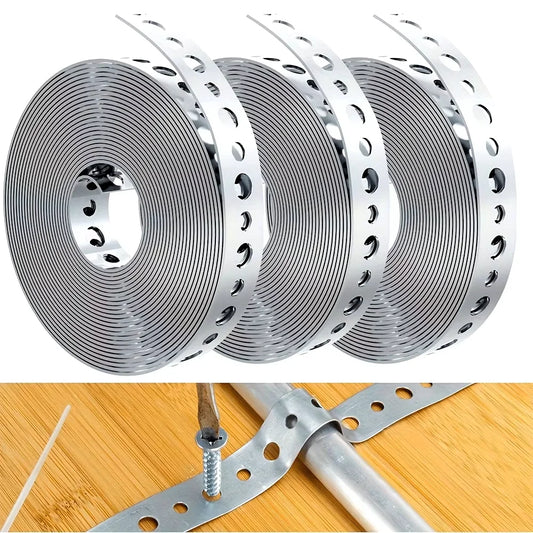 1 roll of galvanized steel tape, pre-punched multi-slot metal tape for pipe support and sheet metal work Peaceful Pleasures Health and Wellness