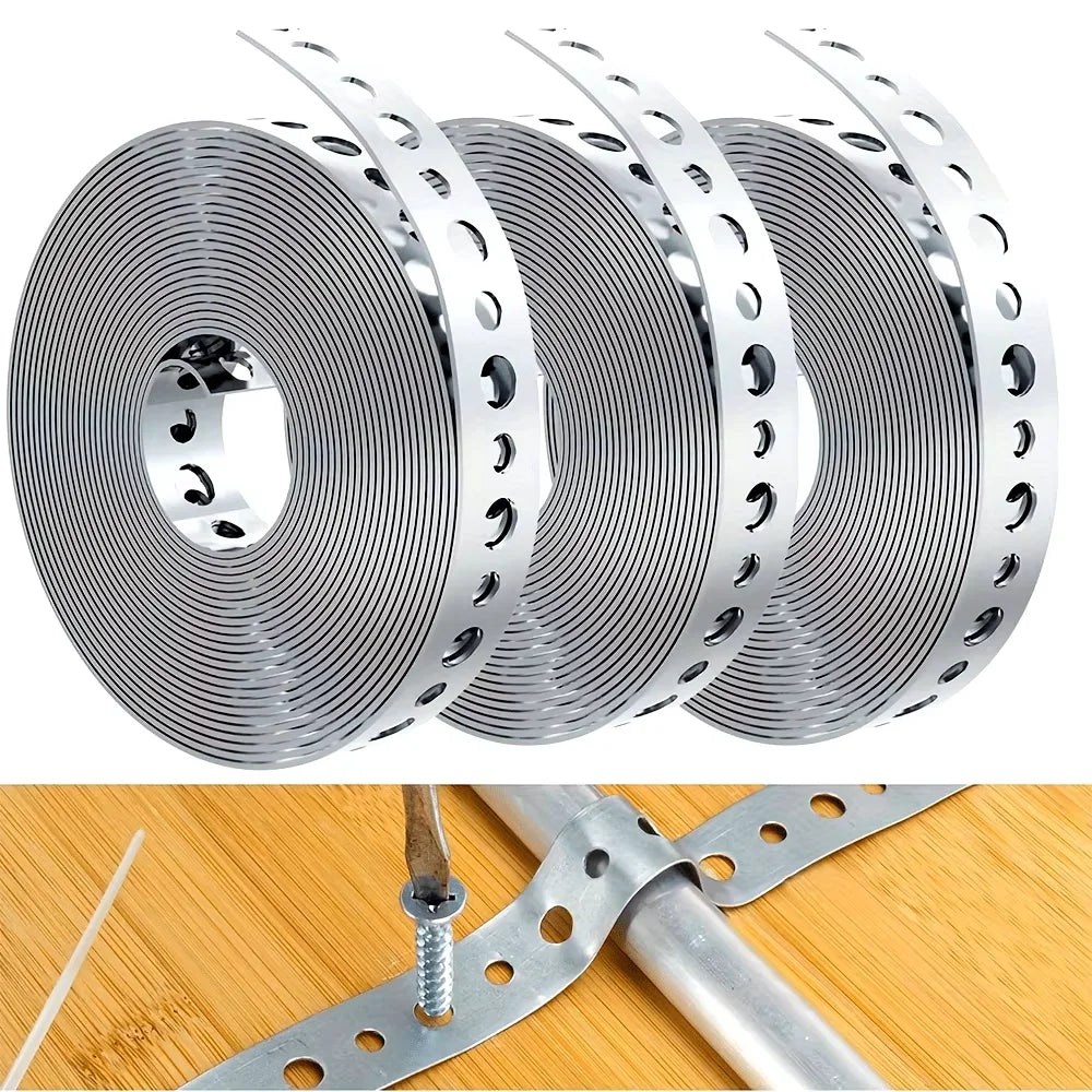1 roll of galvanized steel tape, pre-punched multi-slot metal tape for pipe support and sheet metal work Peaceful Pleasures Health and Wellness