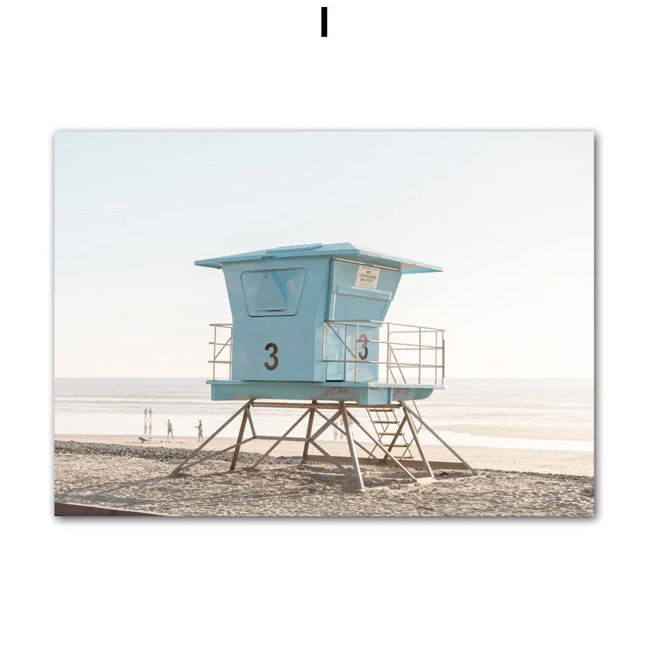 Canvas Painting Nordic Surf Posters And Prints Wall Art Pictures For Living Room Home Decor Beach Surfers Coconut Tree Car Peaceful Pleasures Health and Wellness T80504-09 50x70cm Unframed