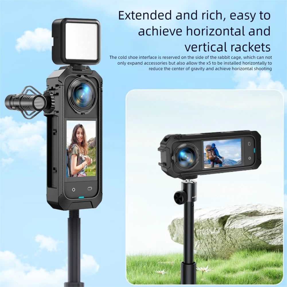 Insta360 X5 Protective Frame – Magnetic Quick Release & Cold Shoe Peaceful Pleasures Health and Wellness