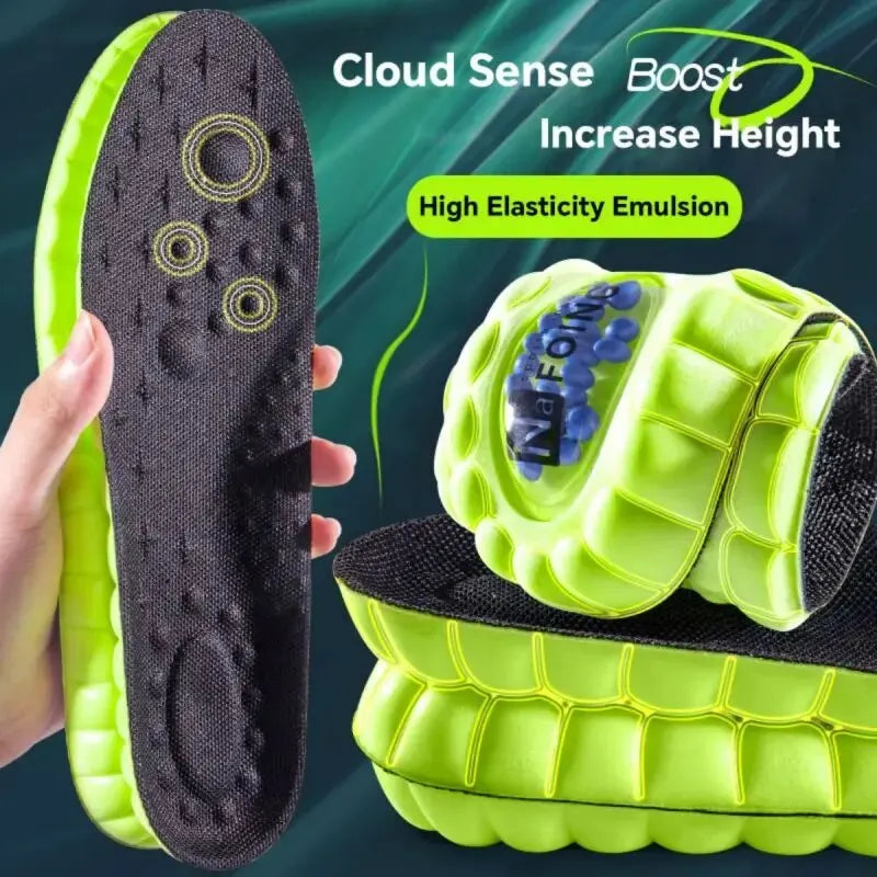 1Pair 4D Cloud Sport Insoles for Shoes PU Air Cushion Sole Soft Shock Absorption Deodorant Breathable Running Orthopedic Insoles Peaceful Pleasures Health and Wellness