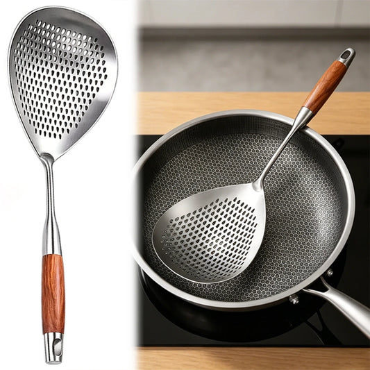 Large Stainless Steel Skimmer Strainer Spoon – 304 Grade Kitchen Skimmer Strainer Oasis Select Default Title