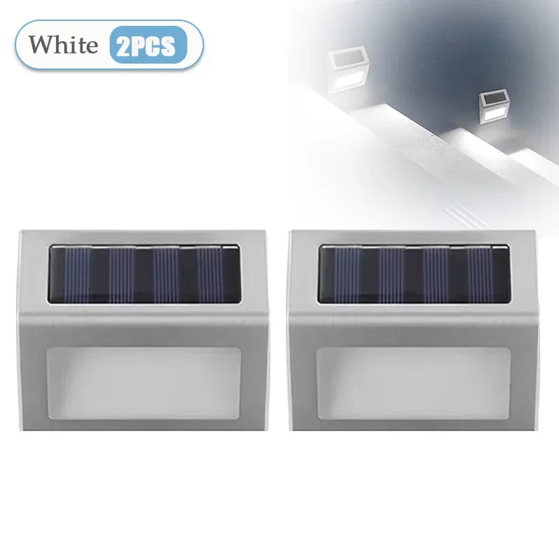 Solar Stainless Steel Step Lights – Waterproof LED Garden Wall