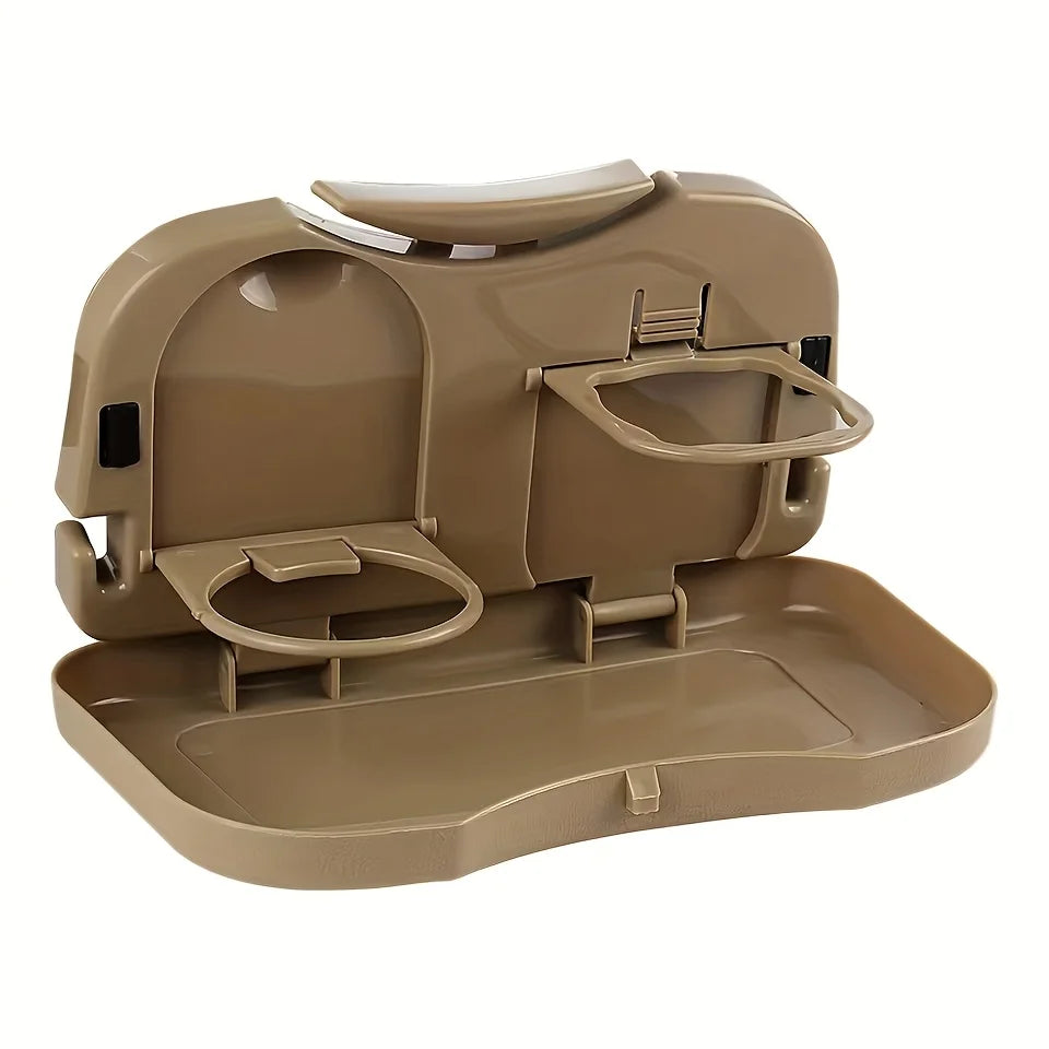 Foldable Car Back Seat Tray Table with Cup Holder & Storage