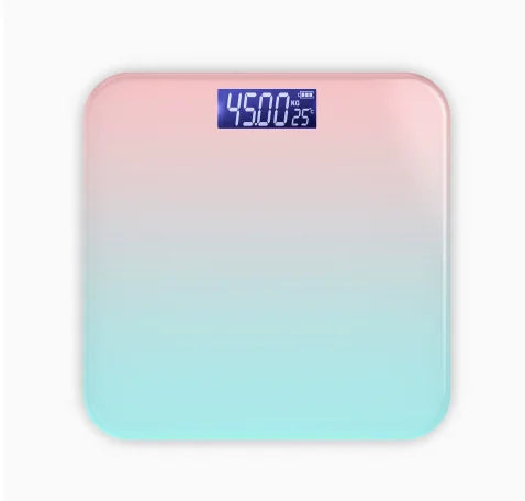 Gradient Color Intelligent LCD Electronic Scale Digital Display Glass Weight Scale Balance Body Electronic Scale For Weight Meas Peaceful Pleasures Health and Wellness Pink