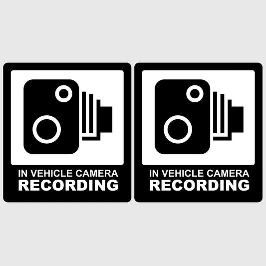 2Pack 100mmX110mm in Car Camera Recording CCTV Sticker Notice for Car Bus Window Bumper Peaceful Pleasures Health and Wellness Default Title