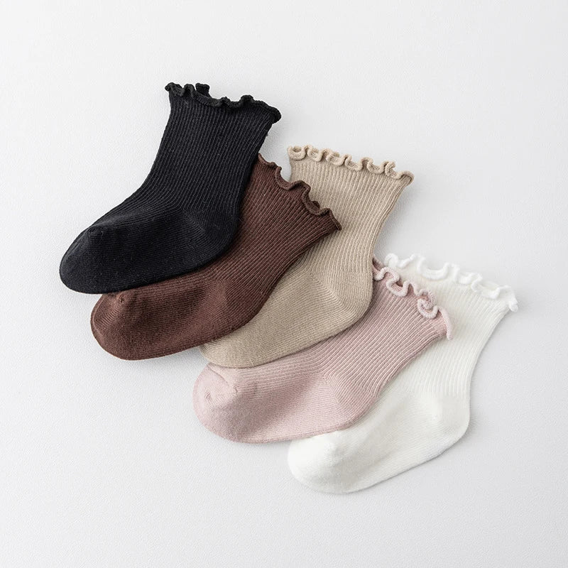 Girls Toddler Retro Knitted Cotton Socks | Ages 1–5 Years