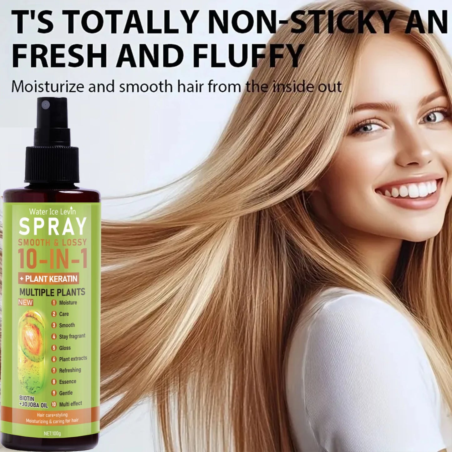 10-in-1 Hair Essence Spray | Plant Keratin, Biotin & Argan Oil Formula