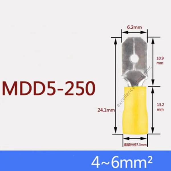 20pcs FDD MDD Female Male Insulated Electrical Crimp Terminal for 1.5-2.5mm2 Cable Wire Connector Peaceful Pleasures Health and Wellness 20PCS FDD Yellow