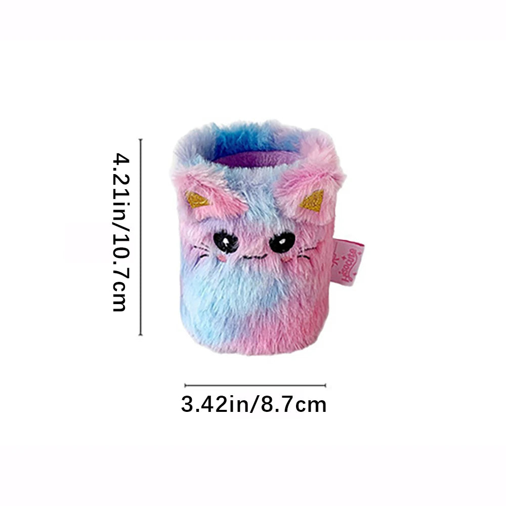 Cute Cartoon Plush Pen Holder Student Learning Stationery Storage