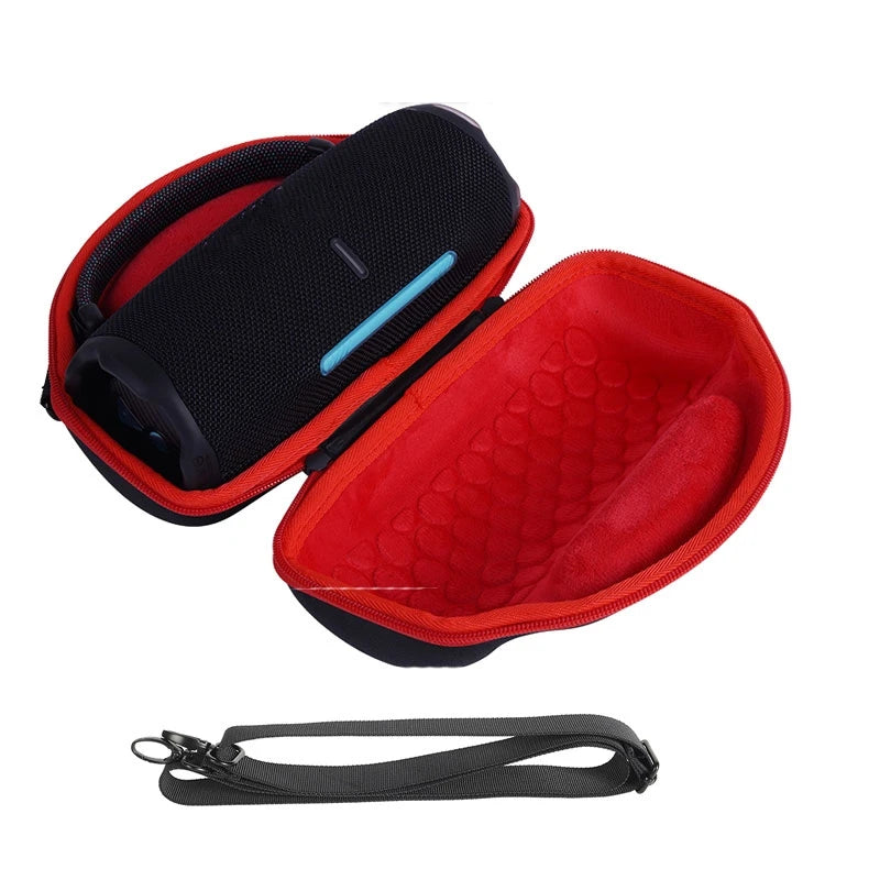 EVA Organizer Bag For JBL Charge6 Audio Organizer For Charge6 Generation Speaker Dust Storage Bag Internal Cushioning Design Peaceful Pleasures Health and Wellness Lined Red