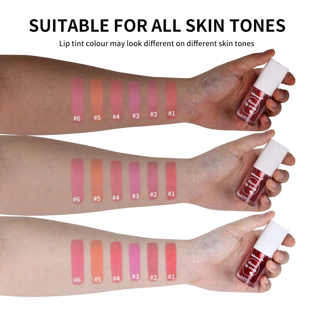 6Colors Water Lip Stain Moisturizing Lip Glaze Long Lasting Lip Ink Face Lip Dual Purpose Waterproof Liquid Cosmetic Makeup Peaceful Pleasures Health and Wellness