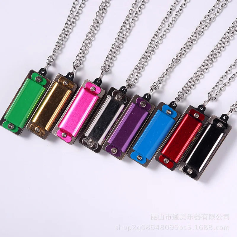 MIni Harmonica Necklace 4 Hole 8 Tone Protable Music Instruments