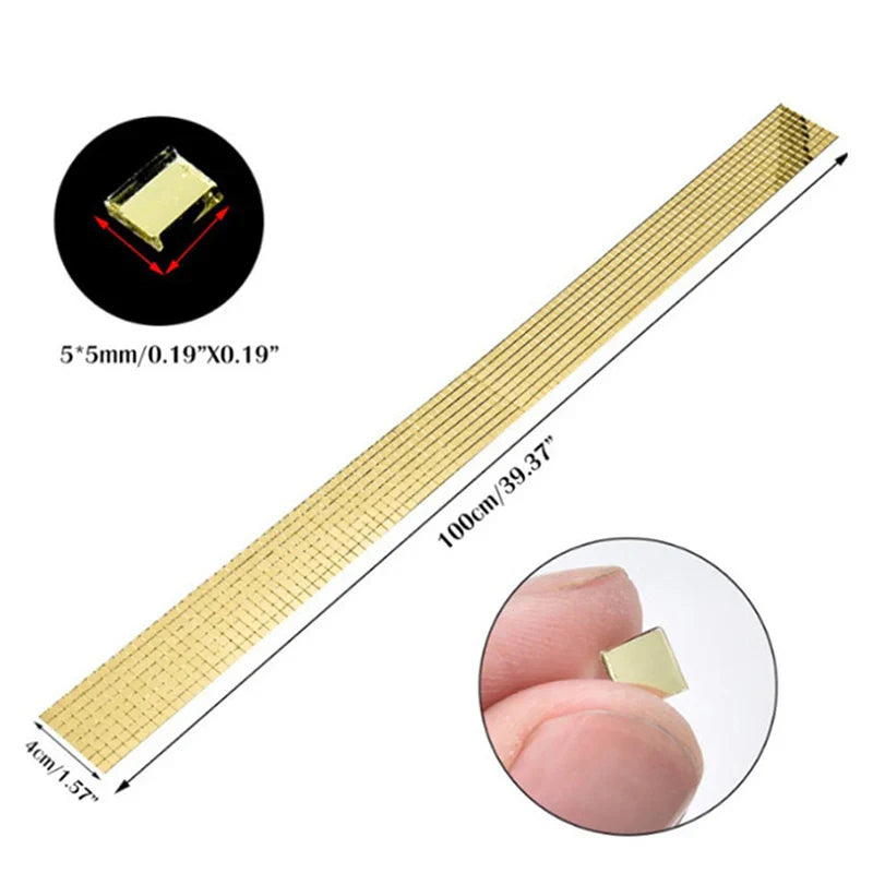 Mirror Mosaic Tile Strip Sticker – Self-Adhesive Acrylic Wall Decor