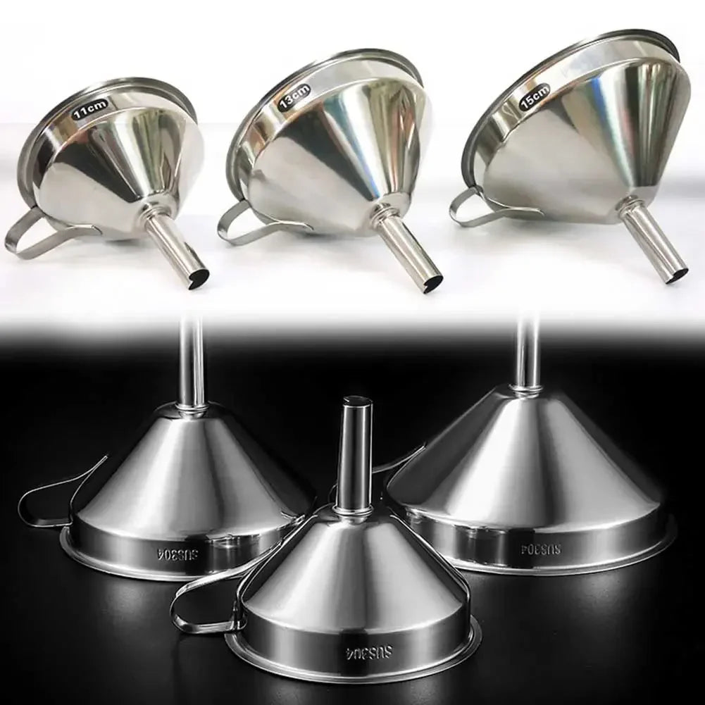 Stainless Steel Kitchen Funnel – 3 Sizes | Corrosion Resistant