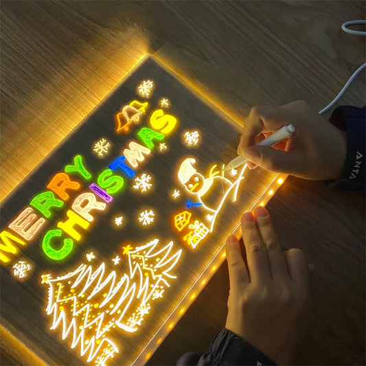 Rewritable DIY Children's Glowing Drawing Board Message Lamp 7 Peaceful Pleasures Health and Wellness